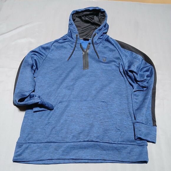 Champion Spyder Hoodie Lot Men L Pullover Sweatshirt Green Blue Athletic Stretch - Picture 8 of 14